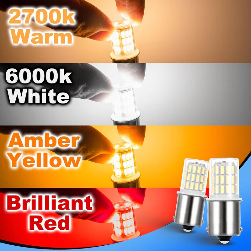 Heifymi BA15S LED Bulbs 12V,1156 1141 1003 LED Light Super Bright 6000K Bayonet Bulb Socket Single Contact,AC10-24V Replacement for Landscape Path RV Camper Trailer Boat Trunk Interior Lights,3Pack - Image 2